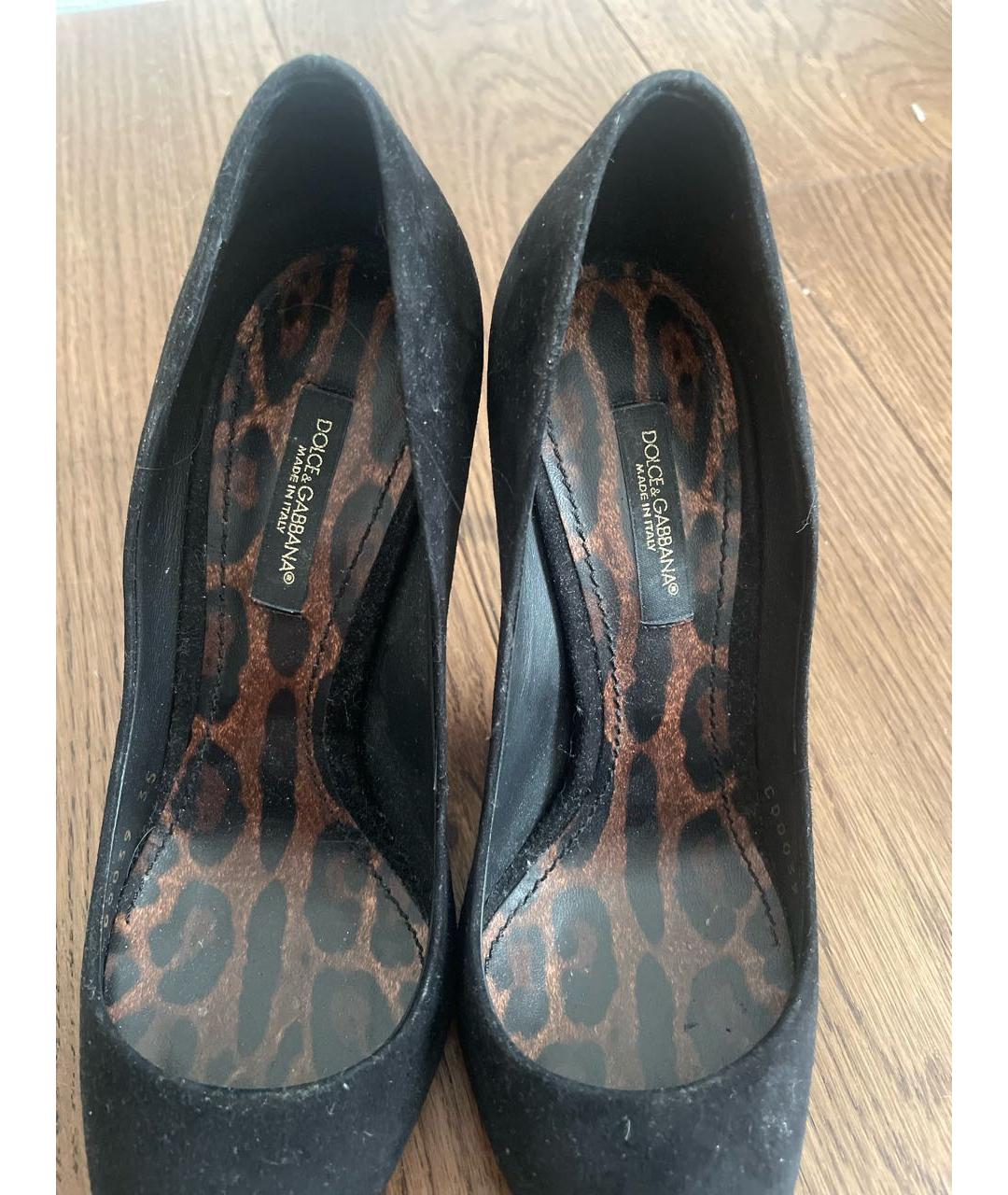 DOLCE&GABBANA Черные замшевые туфли, фото 8