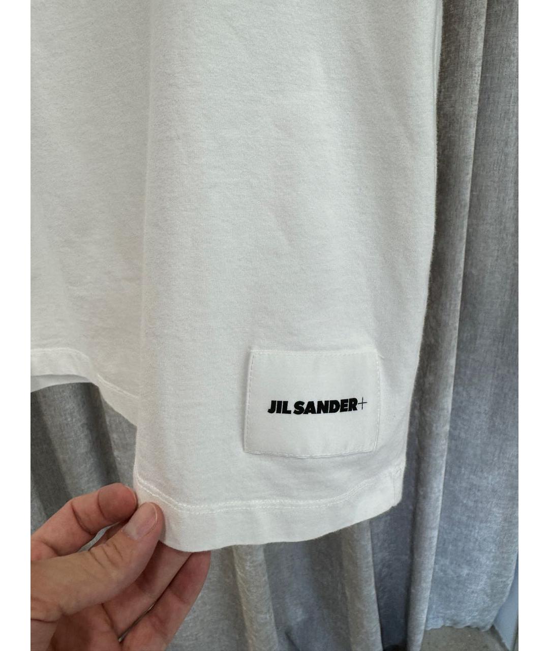 JIL SANDER Белая хлопковая футболка, фото 3