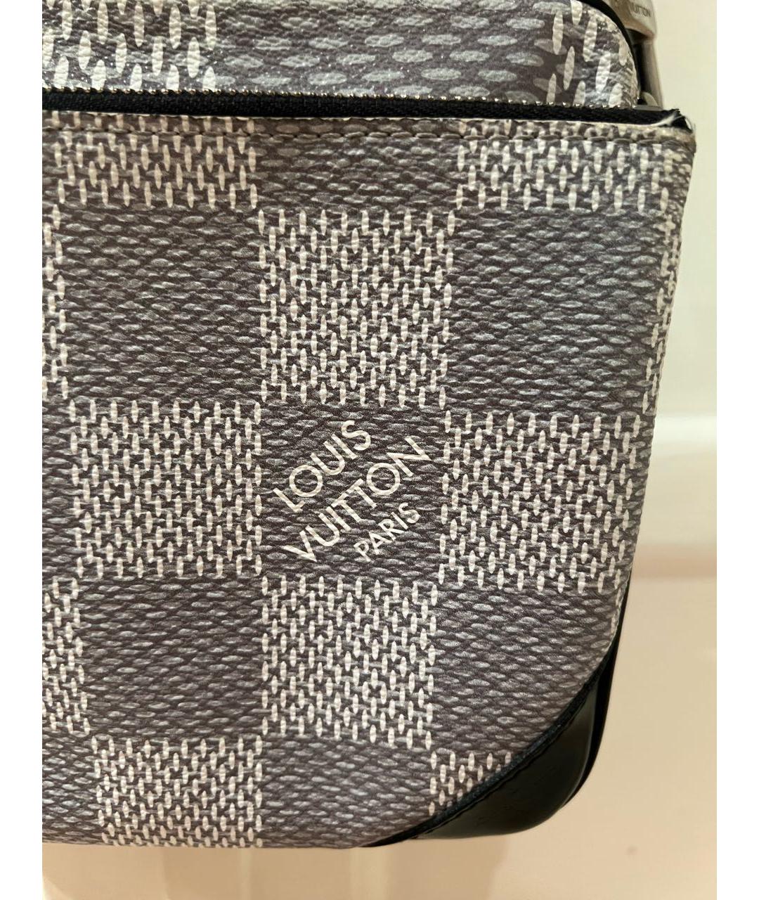 LOUIS VUITTON Серая кожаная сумка на плечо, фото 5