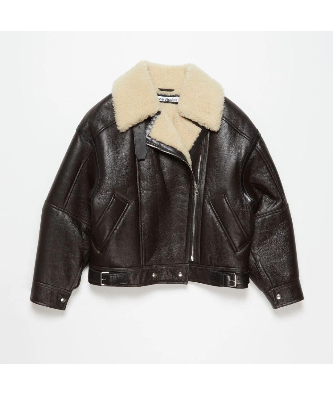 ACNE STUDIOS Коричневая кожаная дубленка, фото 6
