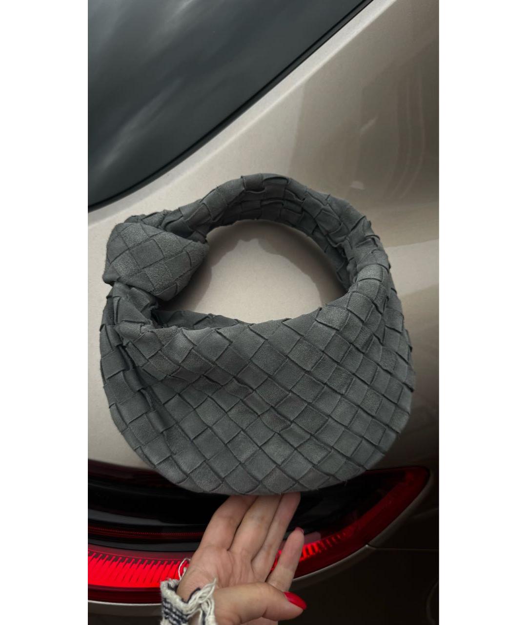 BOTTEGA VENETA Серая замшевая сумка с короткими ручками, фото 2