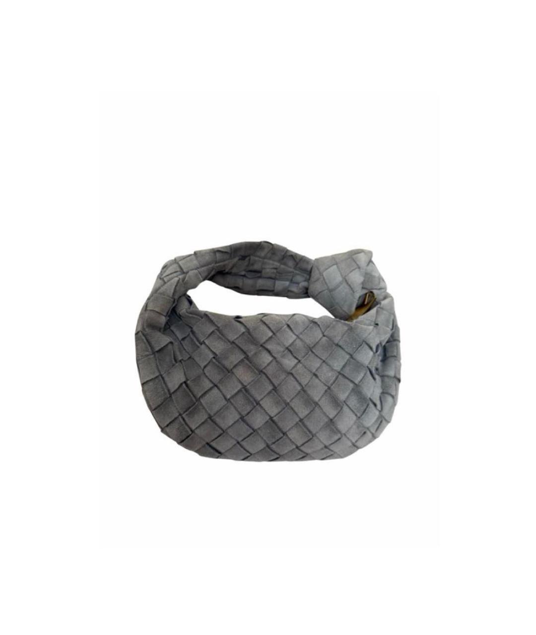 BOTTEGA VENETA Серая замшевая сумка с короткими ручками, фото 1
