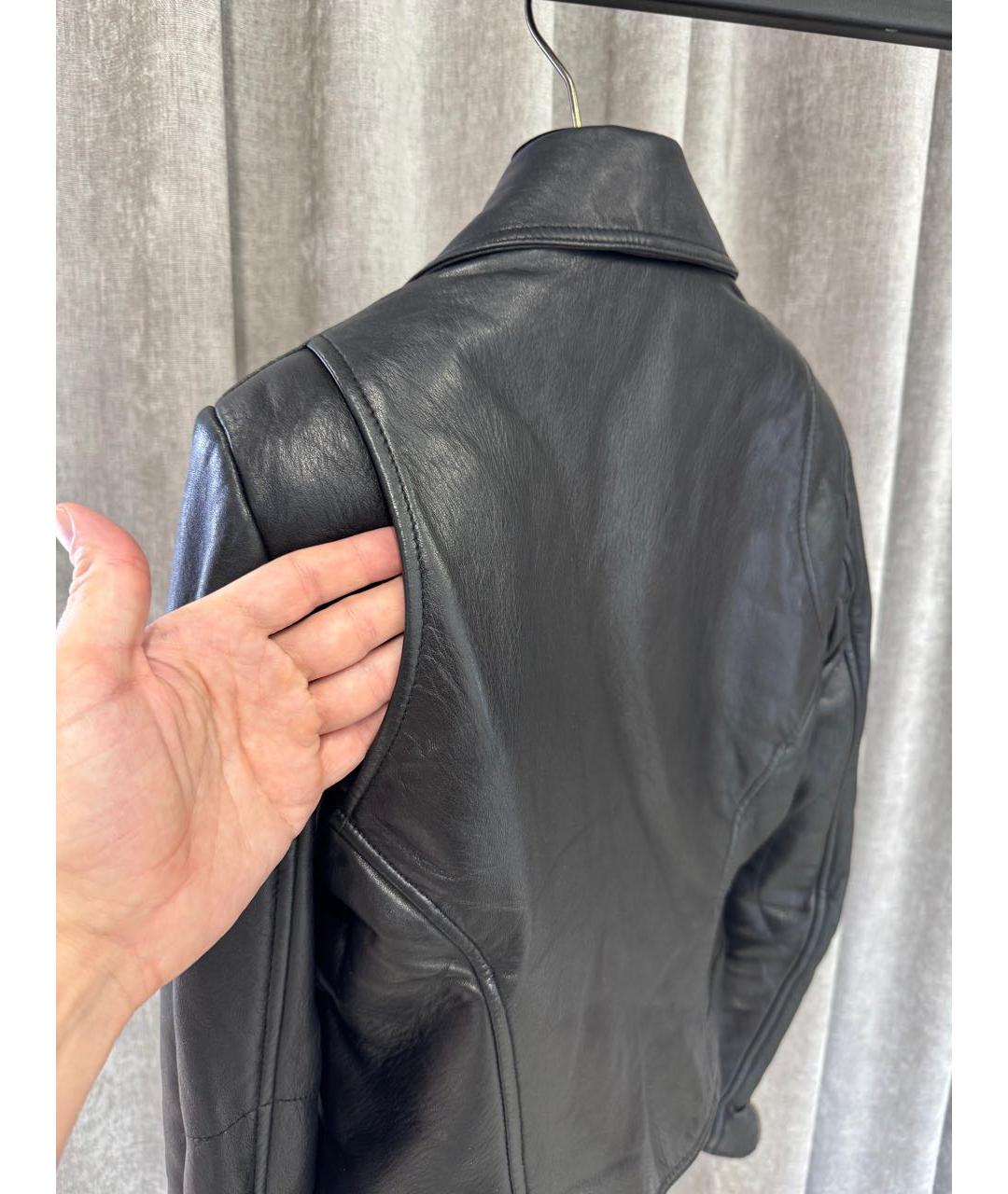 BALENCIAGA Черная кожаная куртка, фото 5