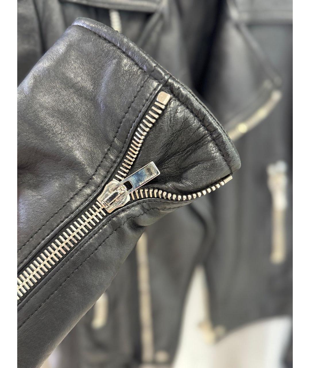 BALENCIAGA Черная кожаная куртка, фото 6