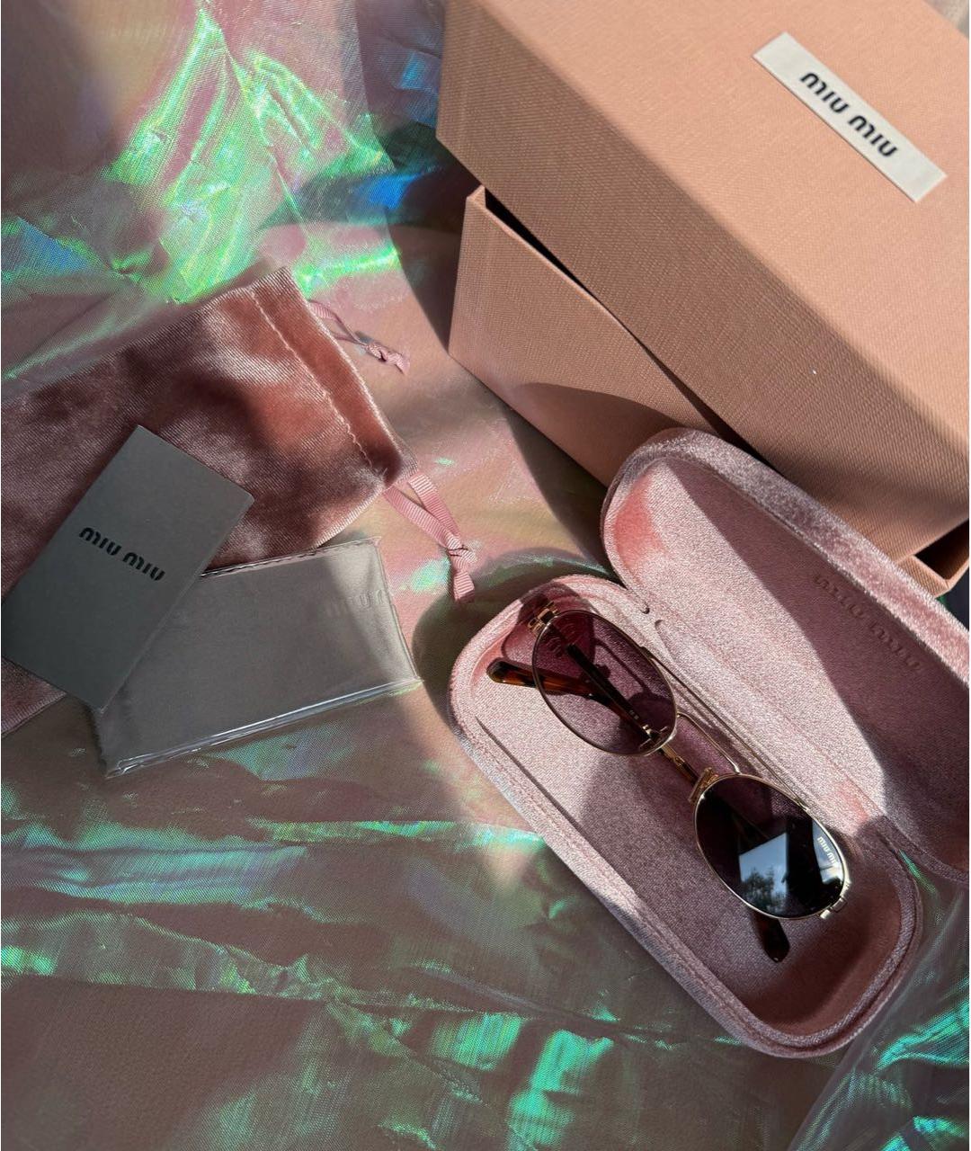 MIU MIU Фиолетовые металлические солнцезащитные очки, фото 4