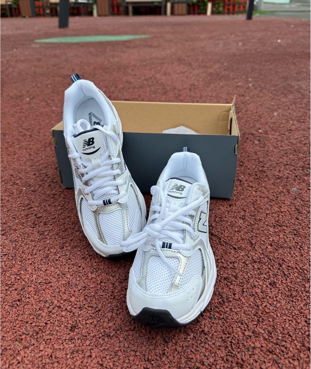 NEW BALANCE Белые текстильные кроссовки, фото 4