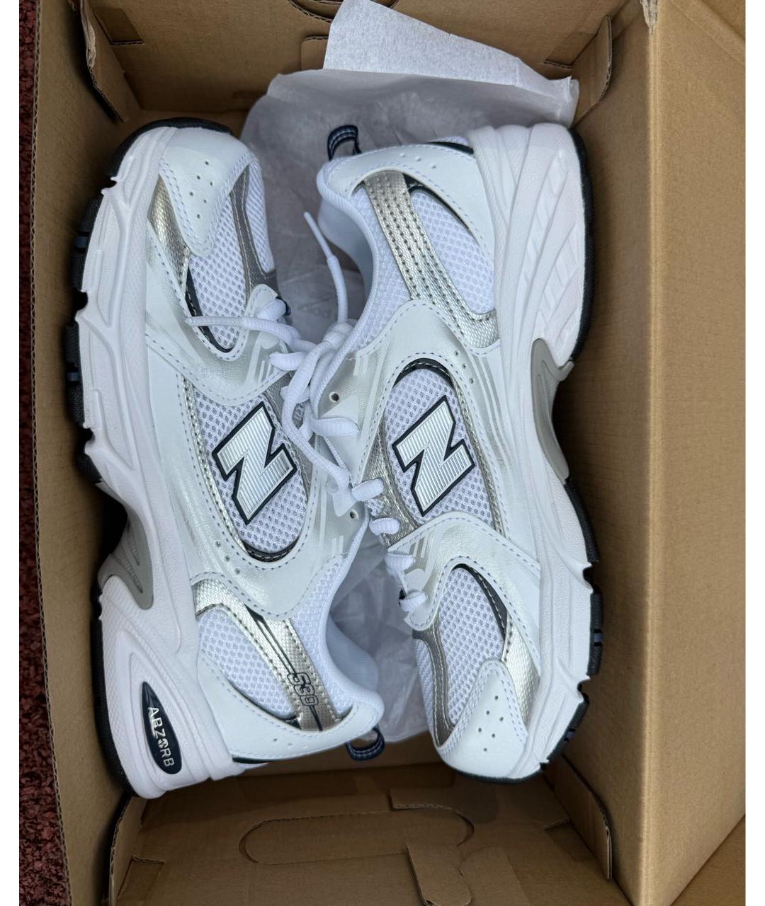 NEW BALANCE Белые текстильные кроссовки, фото 3