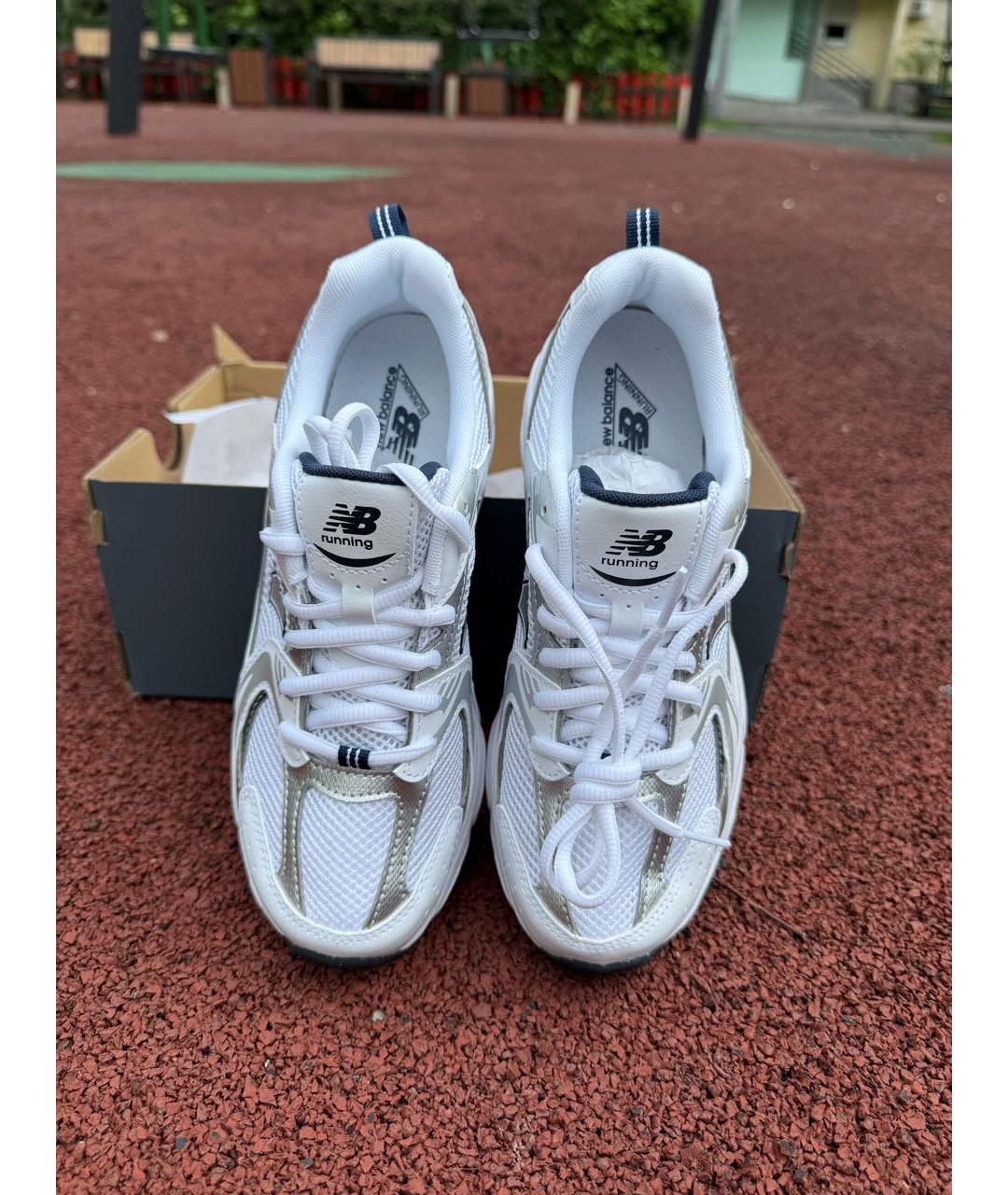 NEW BALANCE Белые текстильные кроссовки, фото 5