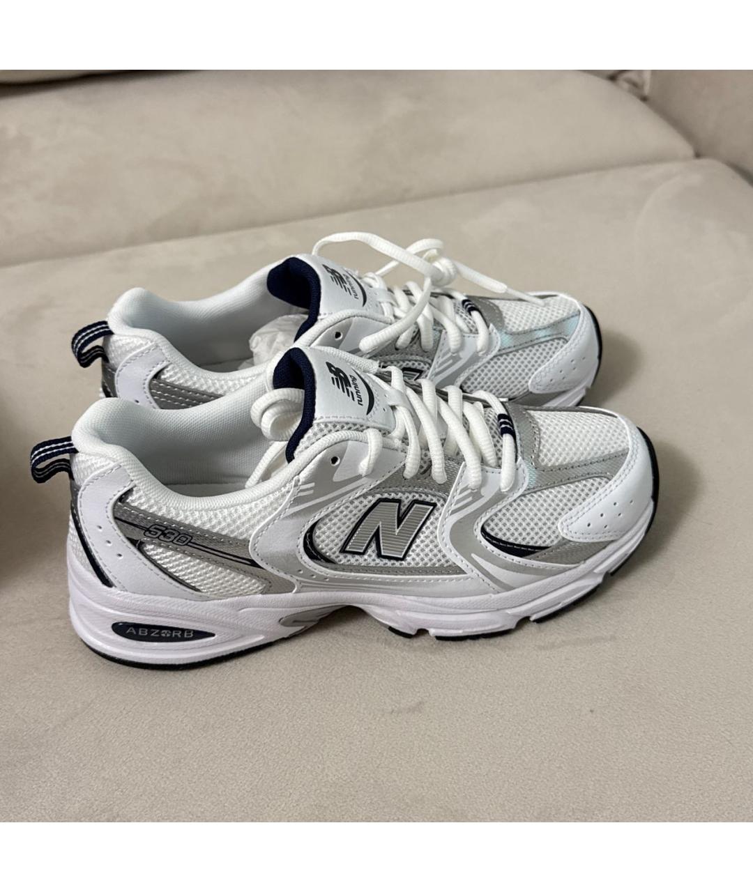 NEW BALANCE Белые текстильные кроссовки, фото 2