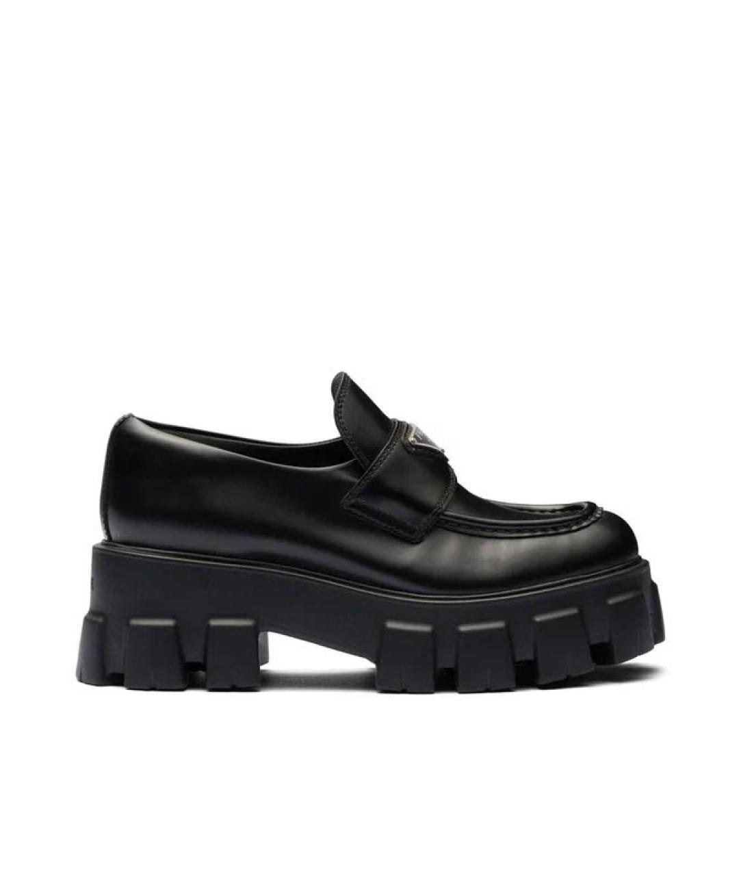 PRADA Черные кожаные лоферы, фото 1
