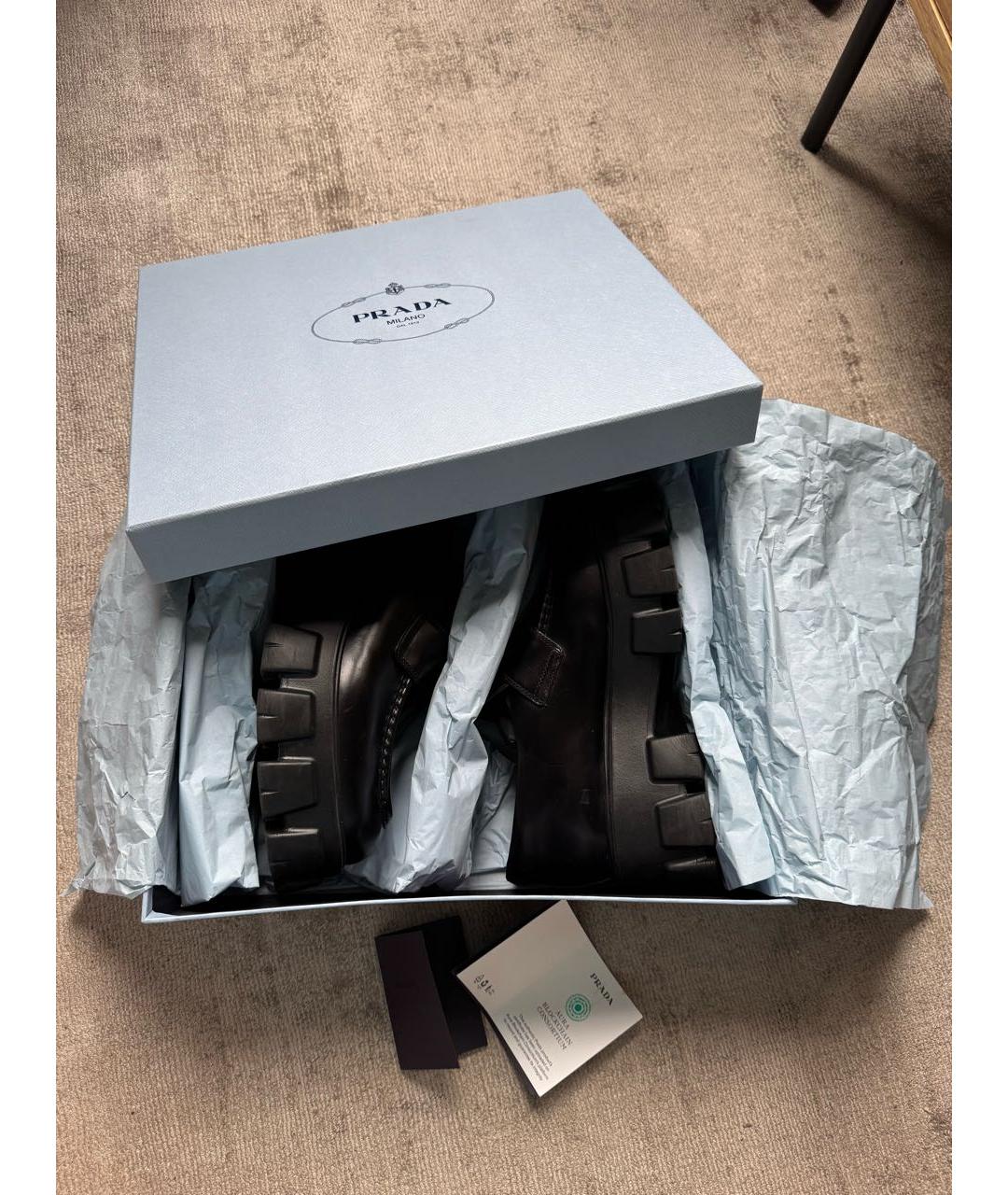 PRADA Черные кожаные лоферы, фото 8