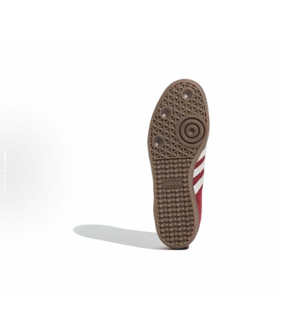 ADIDAS Бордовые кожаные кроссовки, фото 4