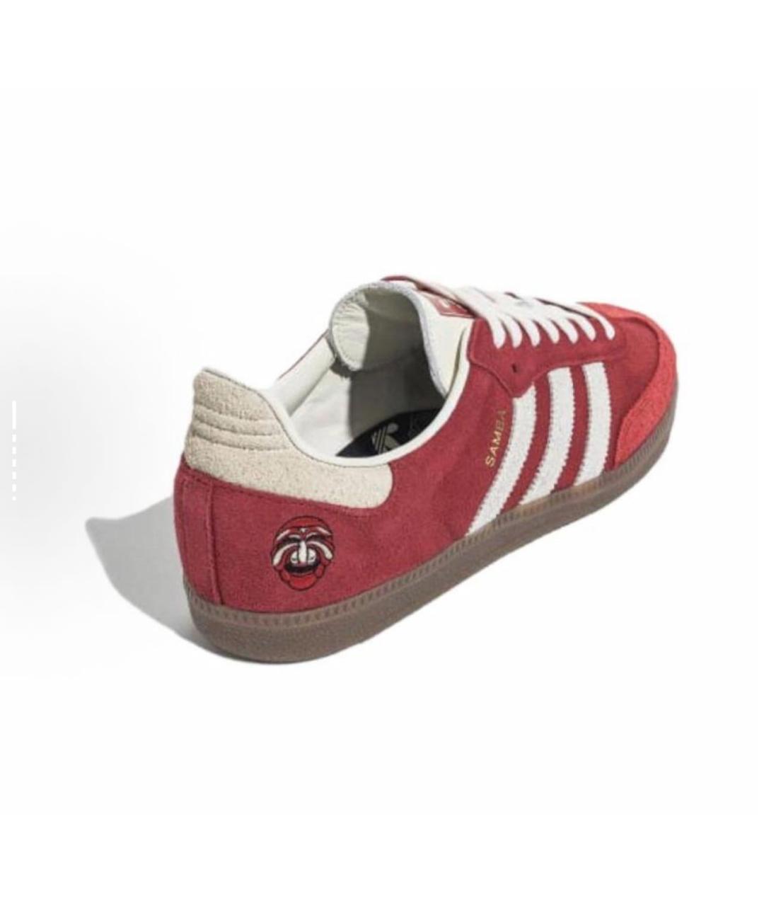 ADIDAS Бордовые кожаные кроссовки, фото 3