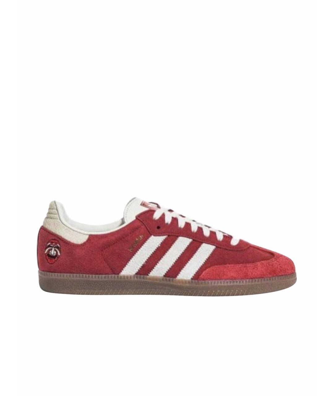 ADIDAS Бордовые кожаные кроссовки, фото 1
