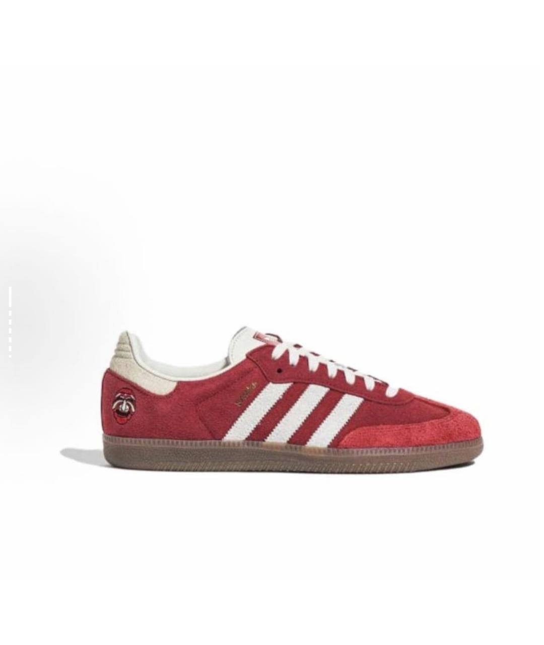 ADIDAS Бордовые кожаные кроссовки, фото 5