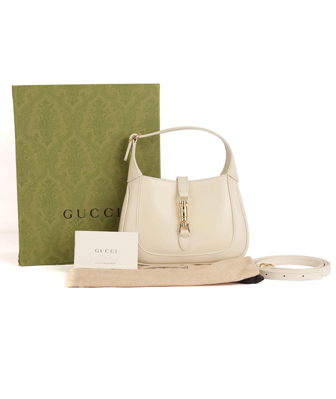 GUCCI Белая кожаная сумка через плечо, фото 2