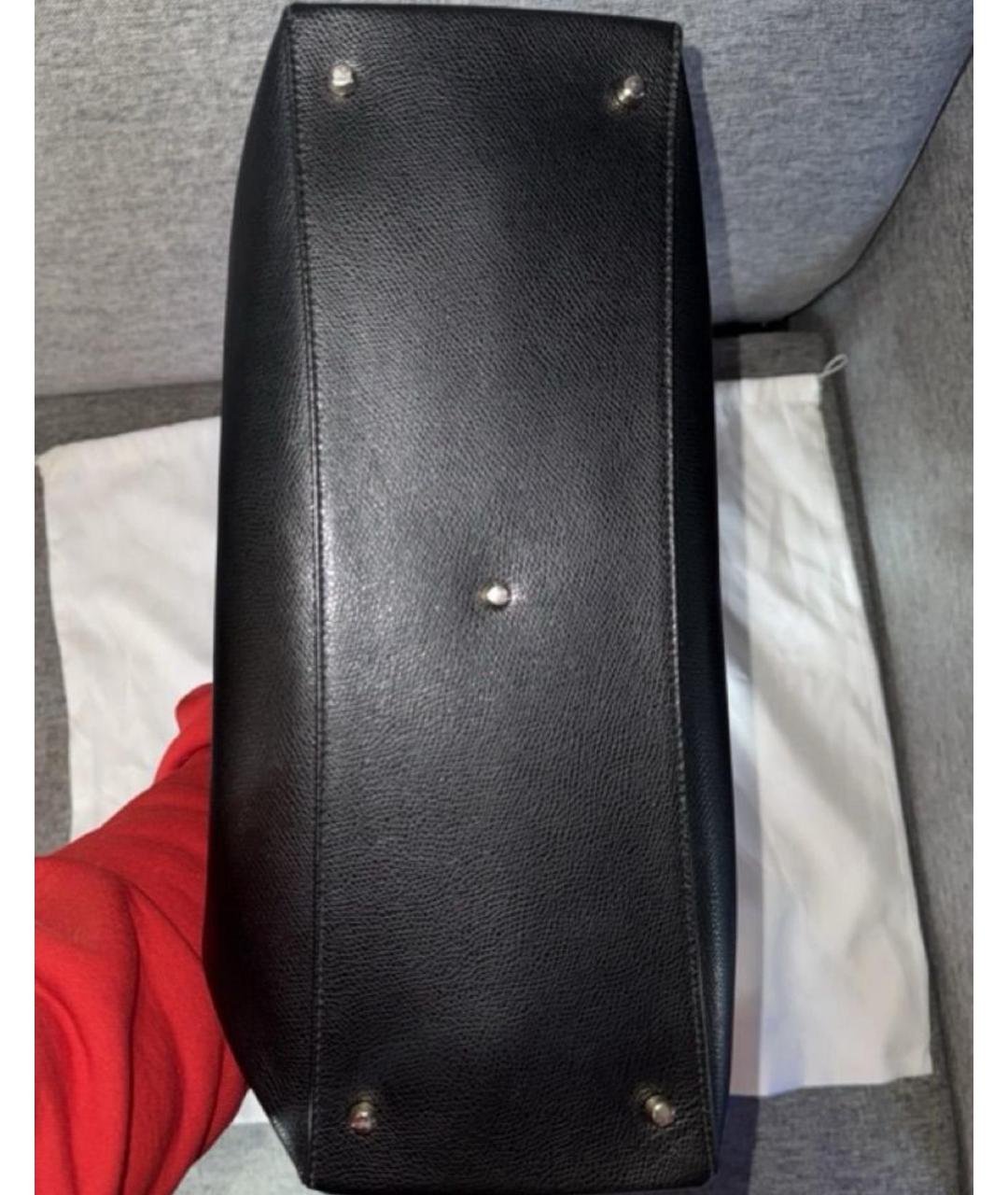 FURLA Черная кожаная сумка тоут, фото 9