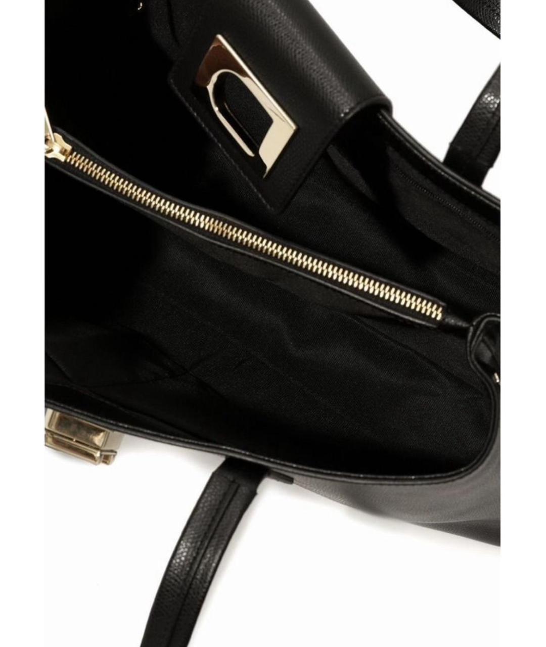 FURLA Черная кожаная сумка тоут, фото 8
