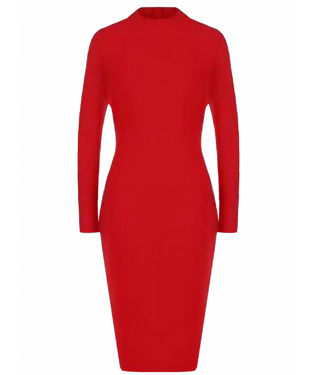 RALPH LAUREN PURPLE LABEL Красное шерстяное повседневное платье, фото 1
