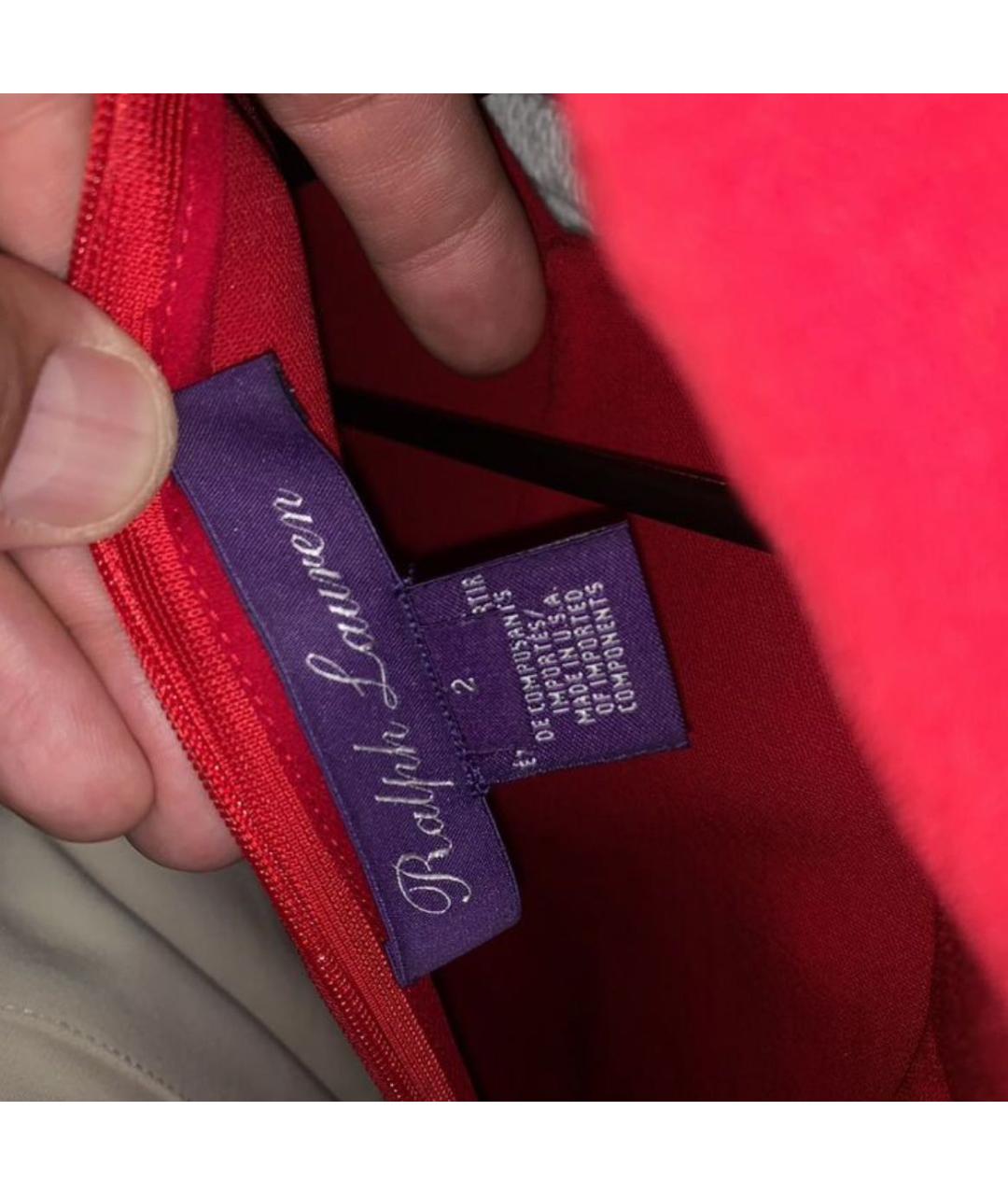 RALPH LAUREN PURPLE LABEL Красное шерстяное повседневное платье, фото 5