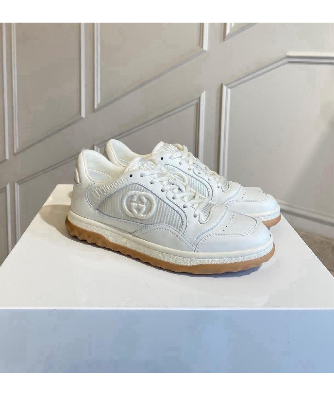 GUCCI Белые кожаные кроссовки, фото 2