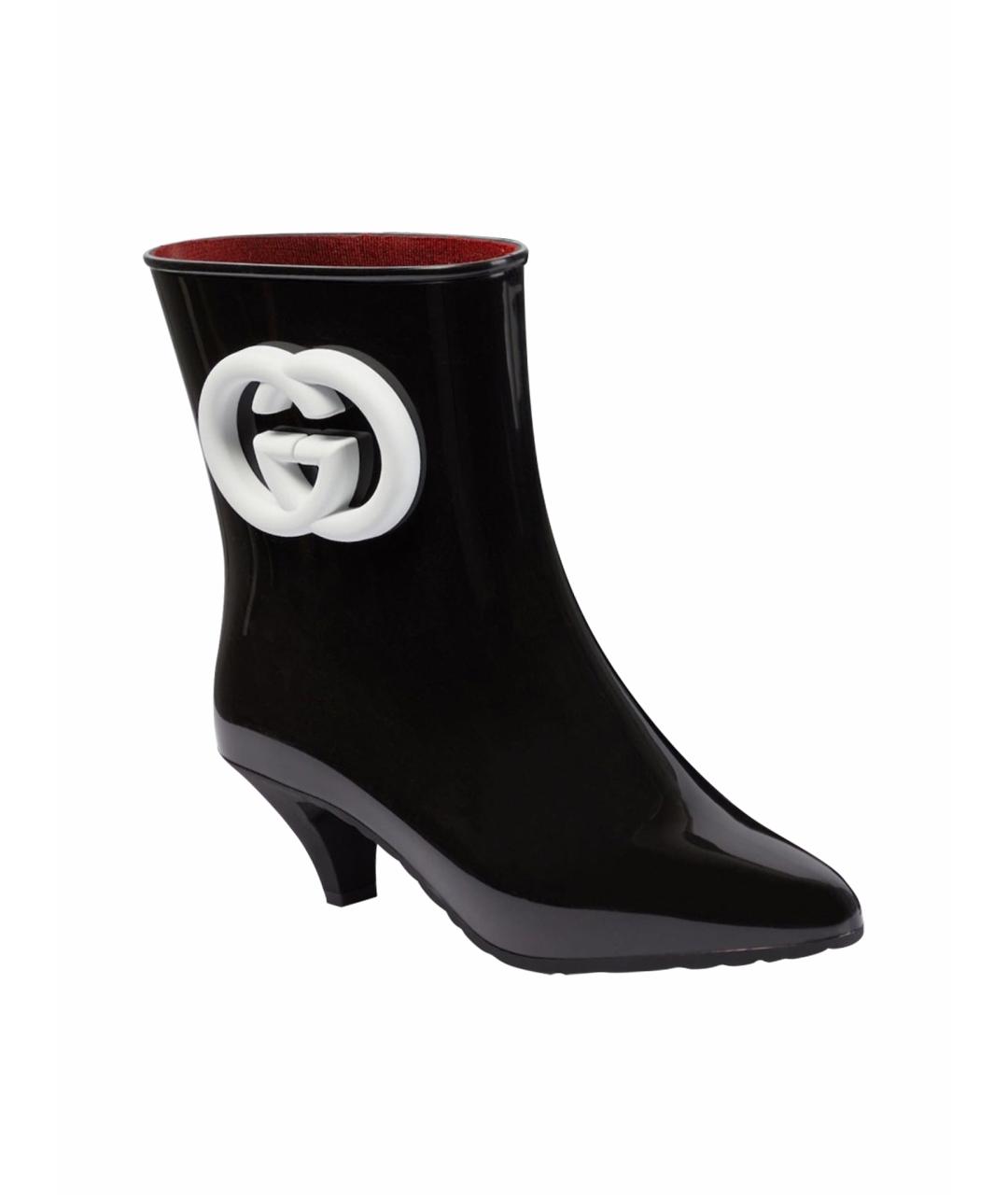 GUCCI Черные резиновые полусапоги, фото 1