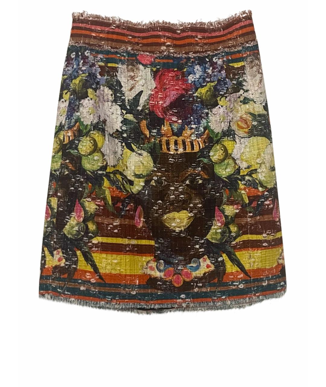 DOLCE&GABBANA Мульти хлопковая юбка мини, фото 1