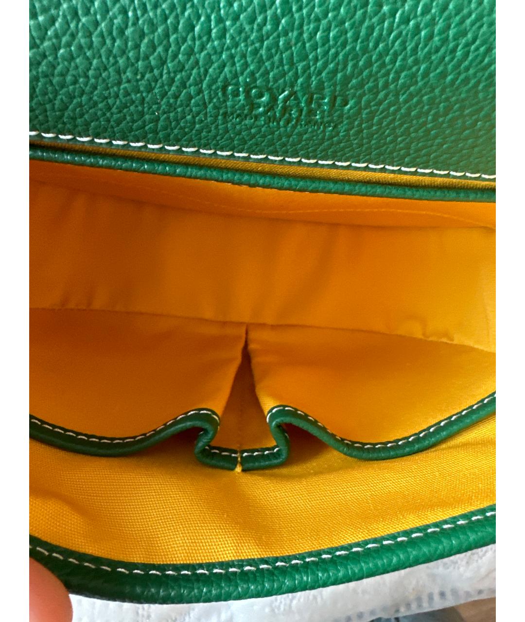 GOYARD Зеленая кожаная сумка через плечо, фото 6