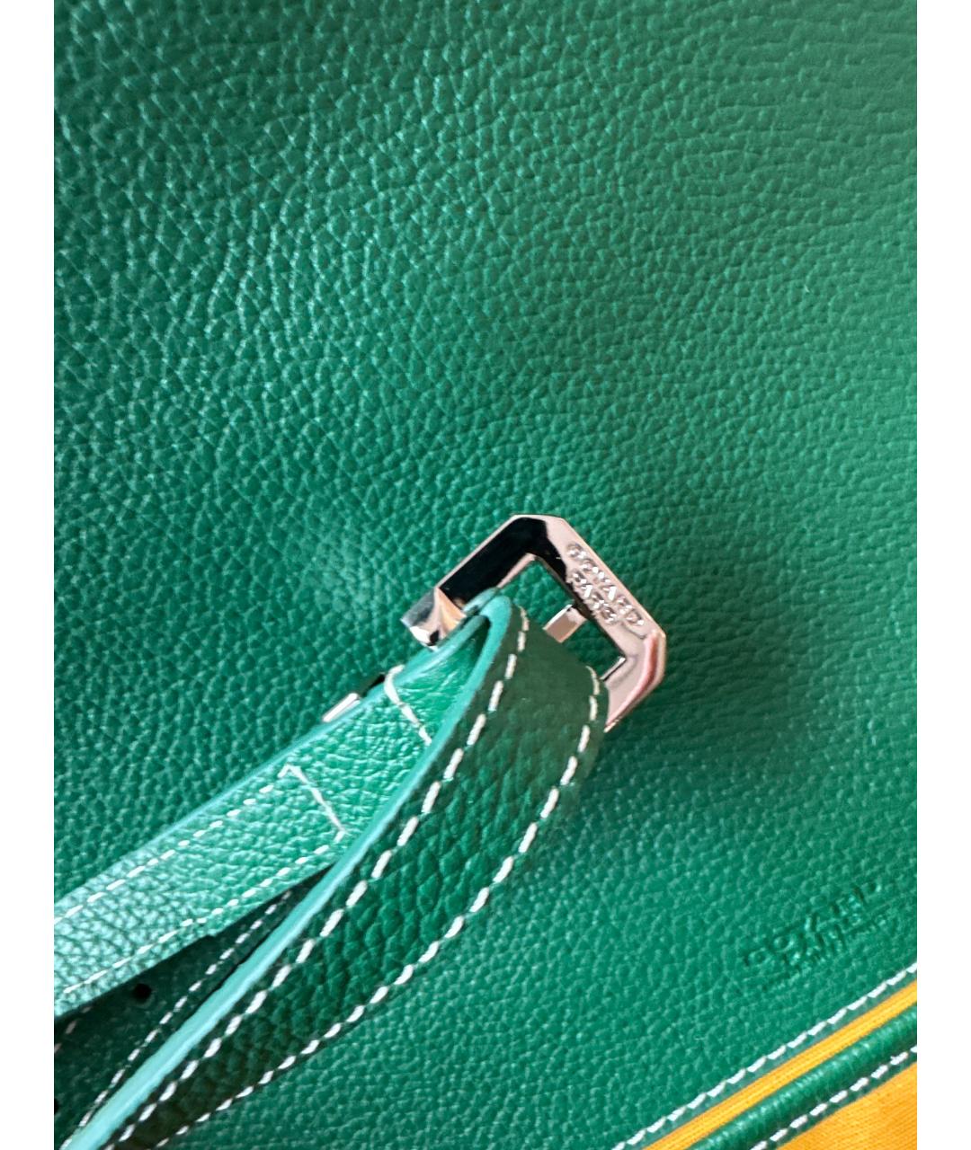 GOYARD Зеленая кожаная сумка через плечо, фото 5