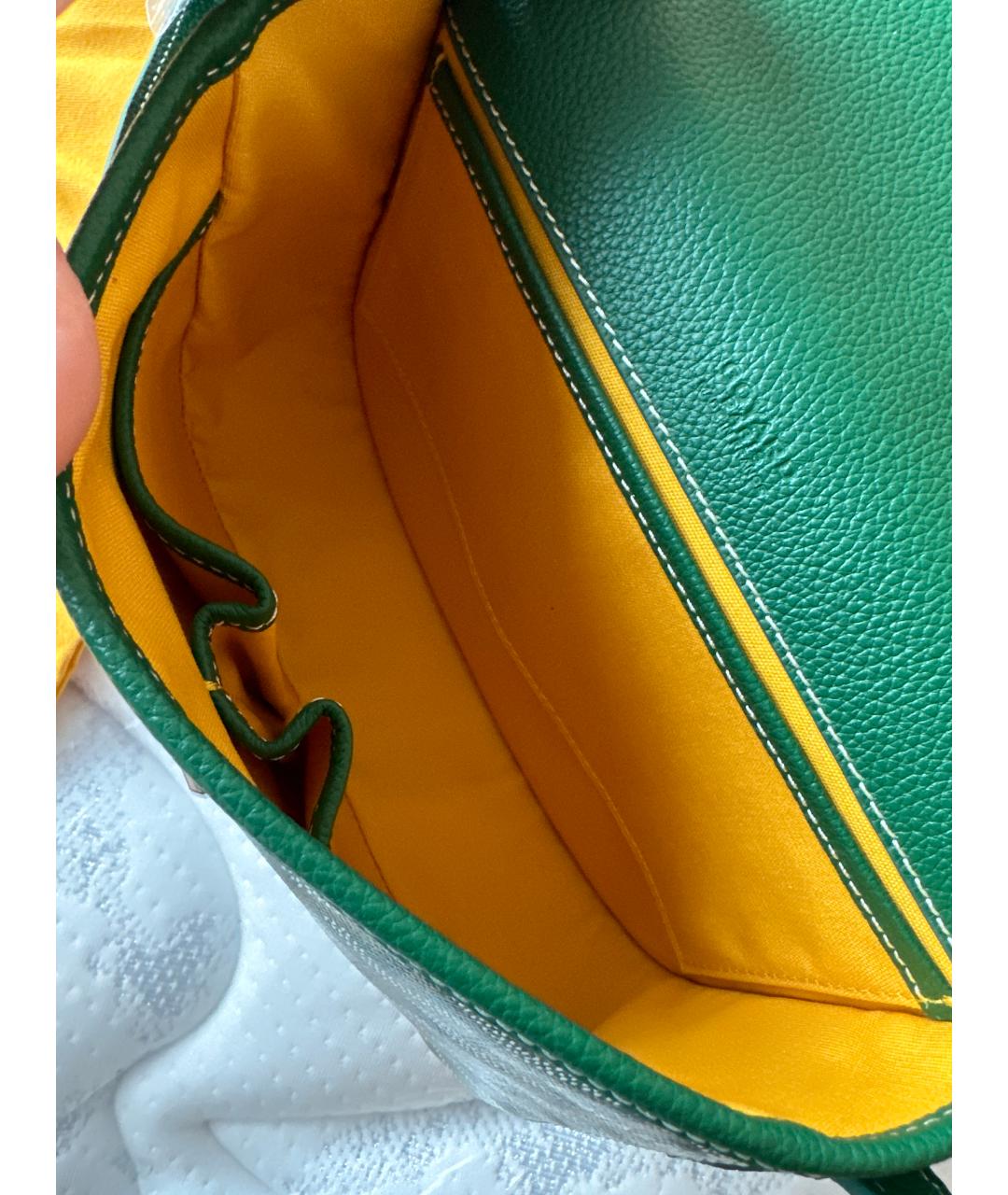 GOYARD Зеленая кожаная сумка через плечо, фото 4