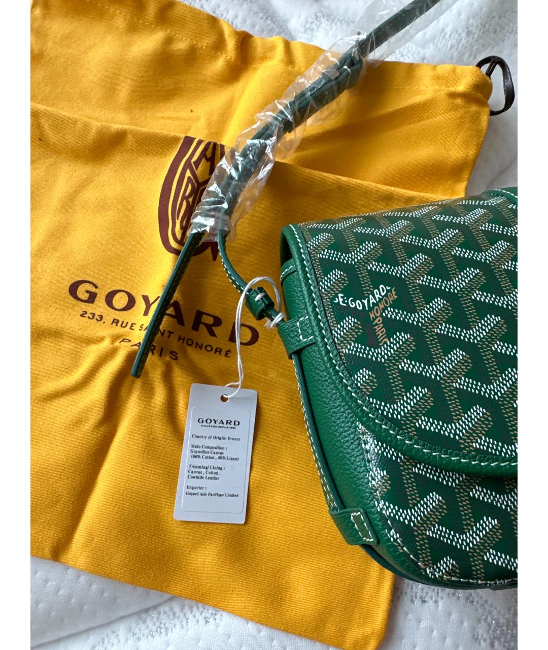 GOYARD Зеленая кожаная сумка через плечо, фото 3