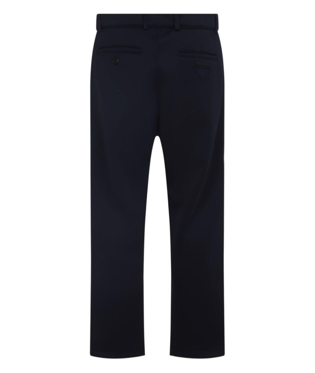 PRADA Темно-синие синтетические повседневные брюки, фото 2