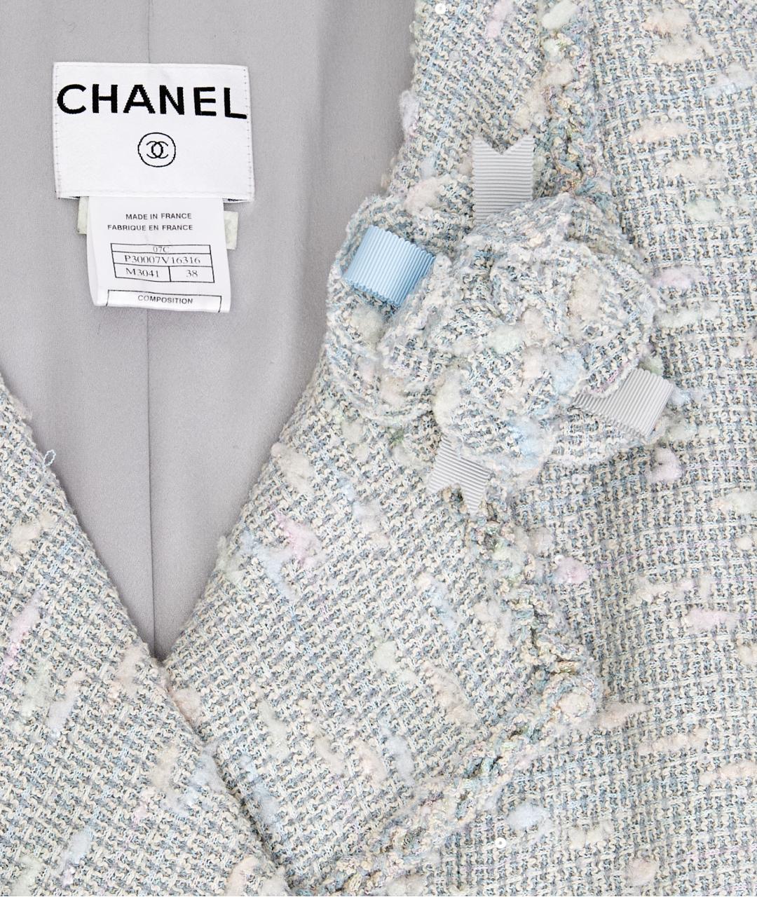 CHANEL Голубое хлопковое пальто, фото 4