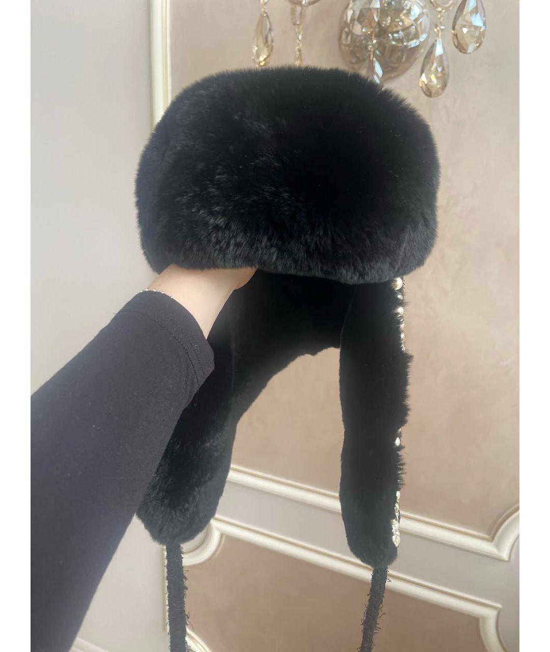 CHANEL Черная шерстяная шапка, фото 2