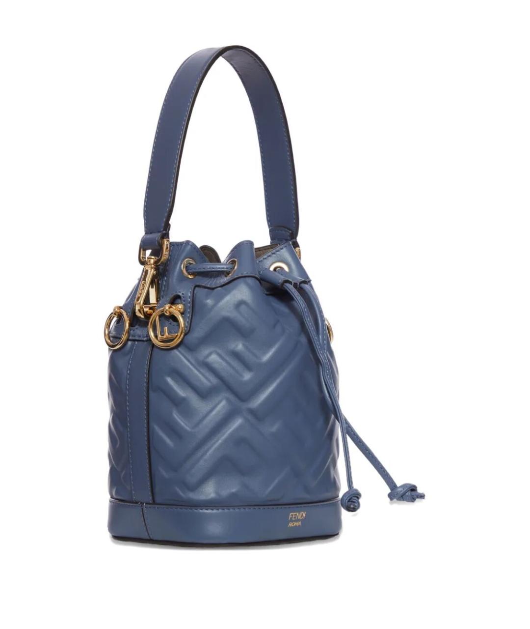FENDI Синяя кожаная сумка тоут, фото 4