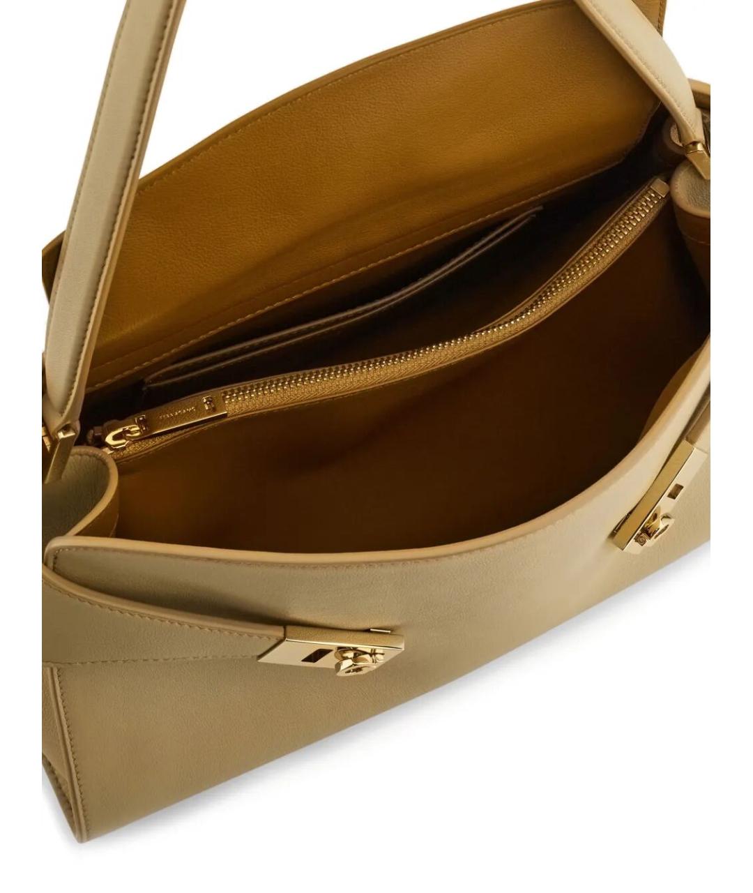 FERRAGAMO Бежевая кожаная сумка через плечо, фото 4