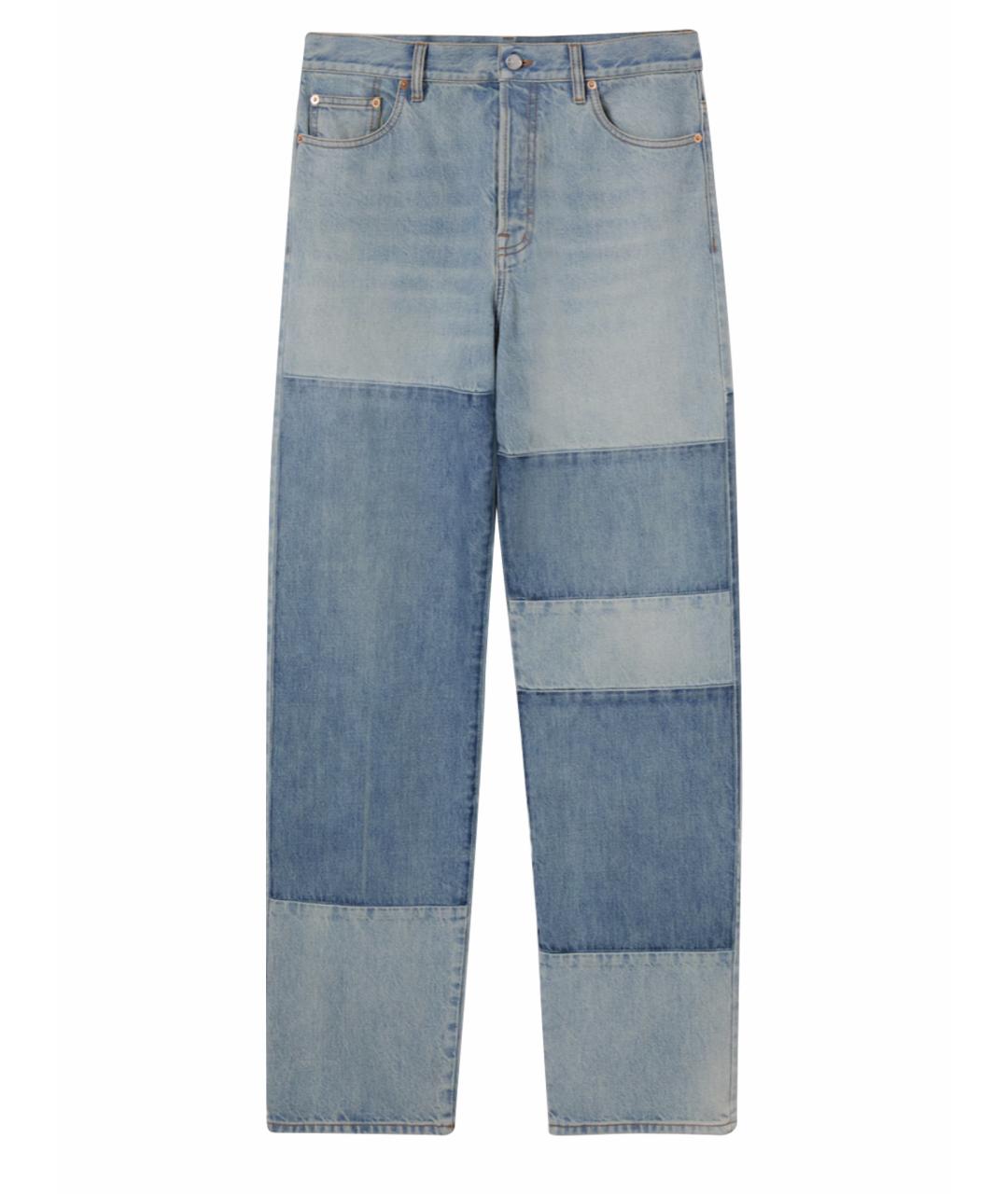 GUCCI Голубые хлопковые прямые джинсы, фото 1