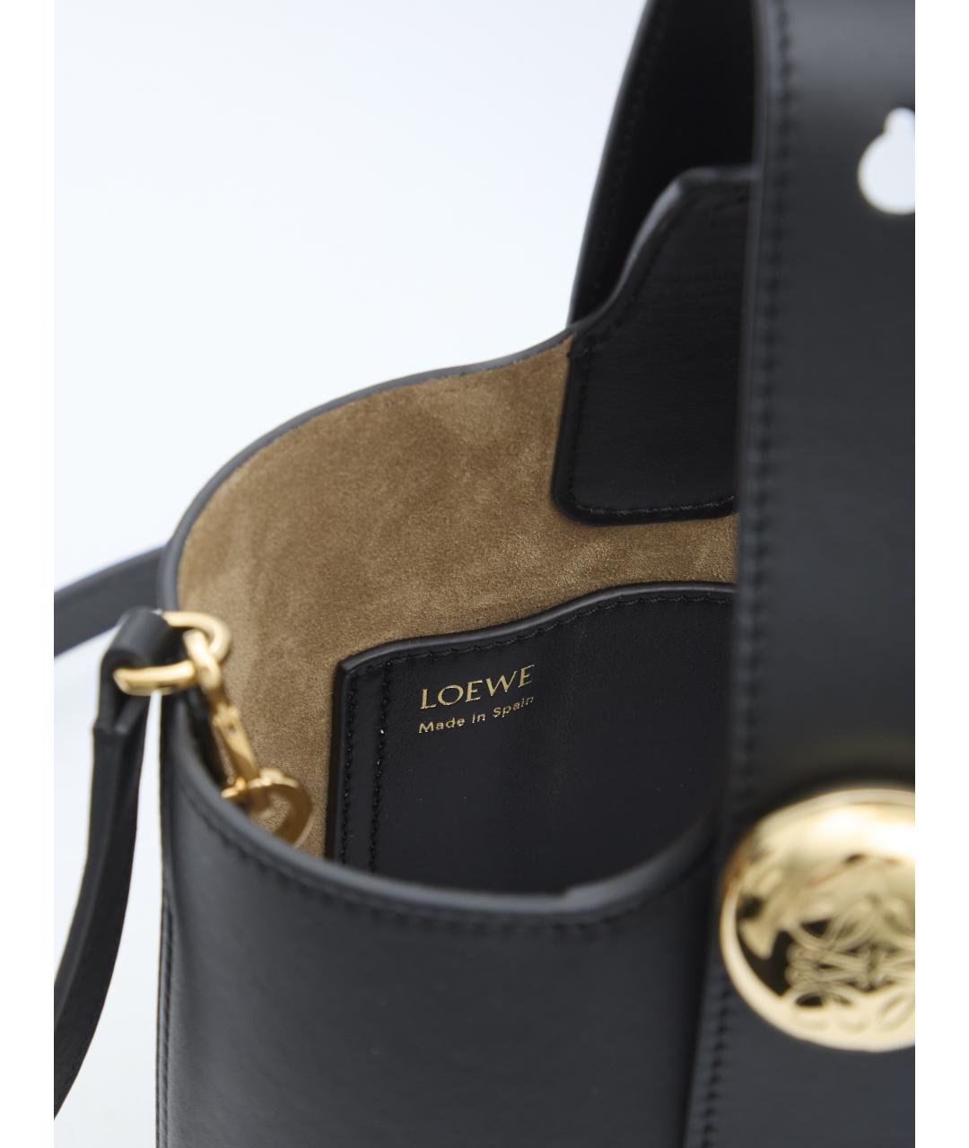 LOEWE Черная кожаная сумка с короткими ручками, фото 4