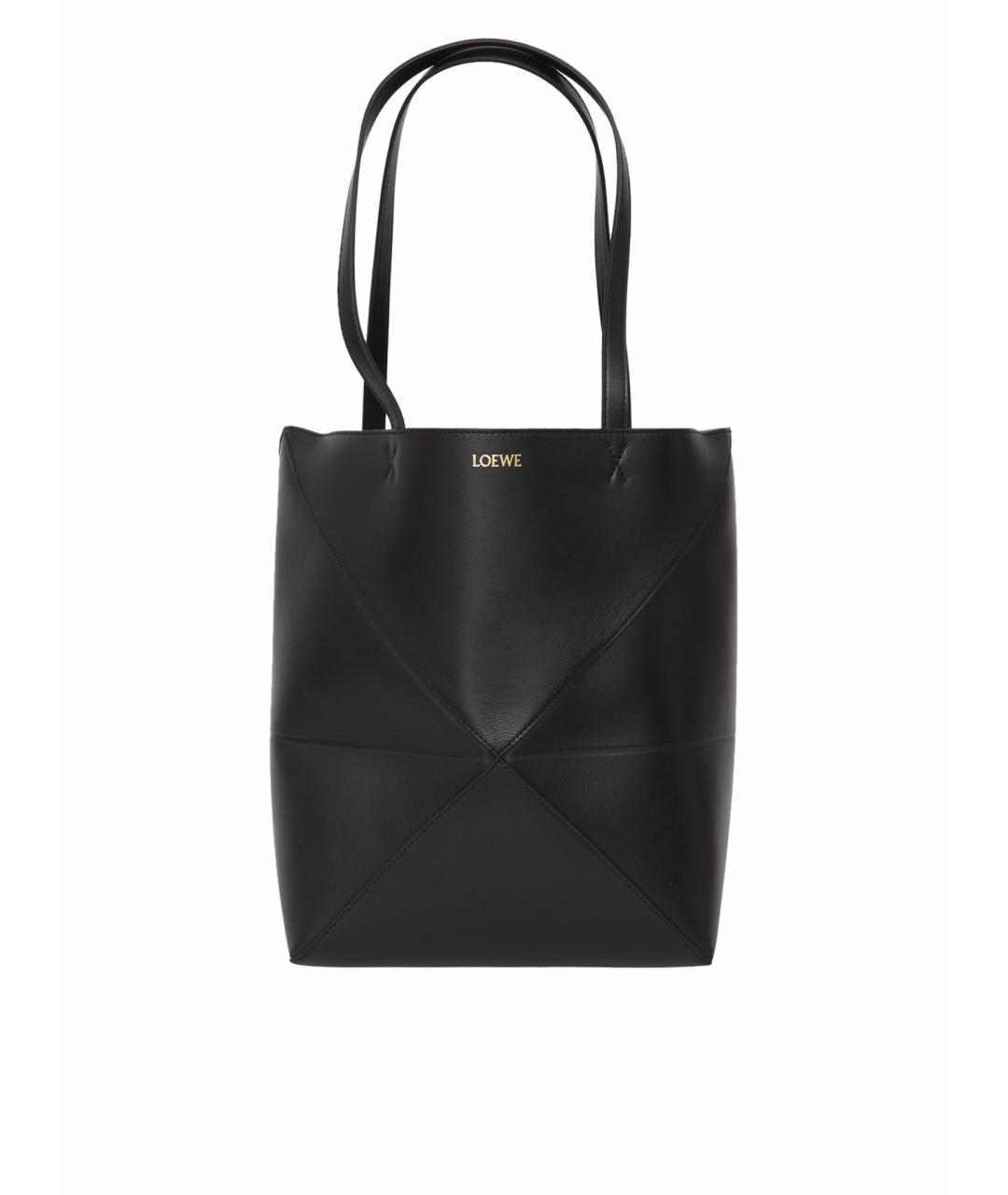 LOEWE Черная кожаная сумка тоут, фото 1