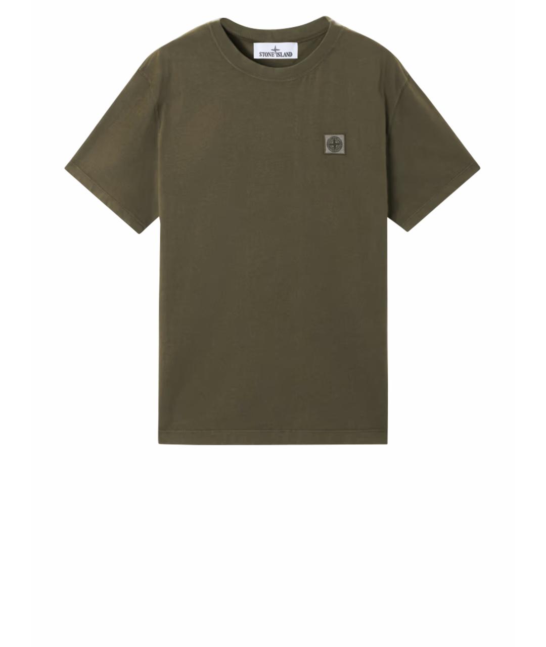 STONE ISLAND Зеленая хлопковая футболка, фото 1