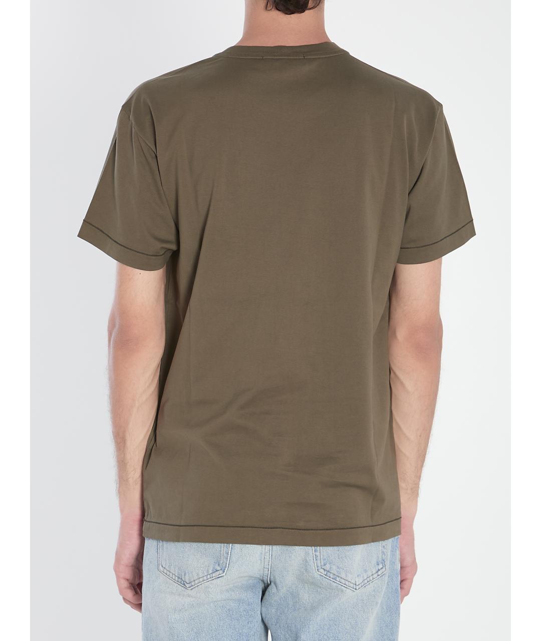 STONE ISLAND Зеленая хлопковая футболка, фото 5