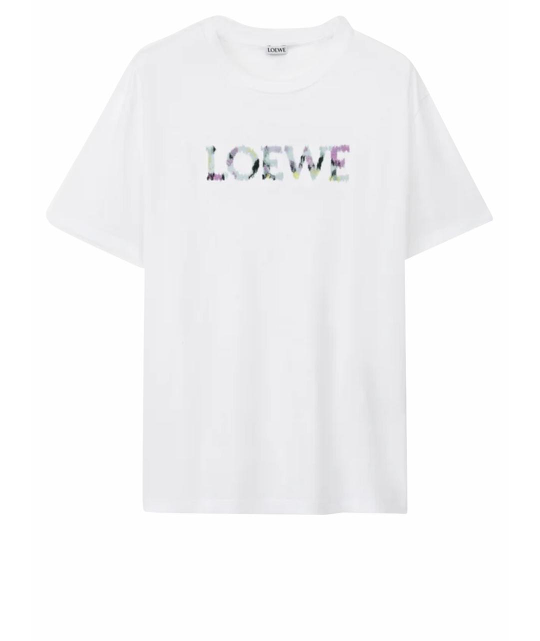 LOEWE Белая хлопковая футболка, фото 1