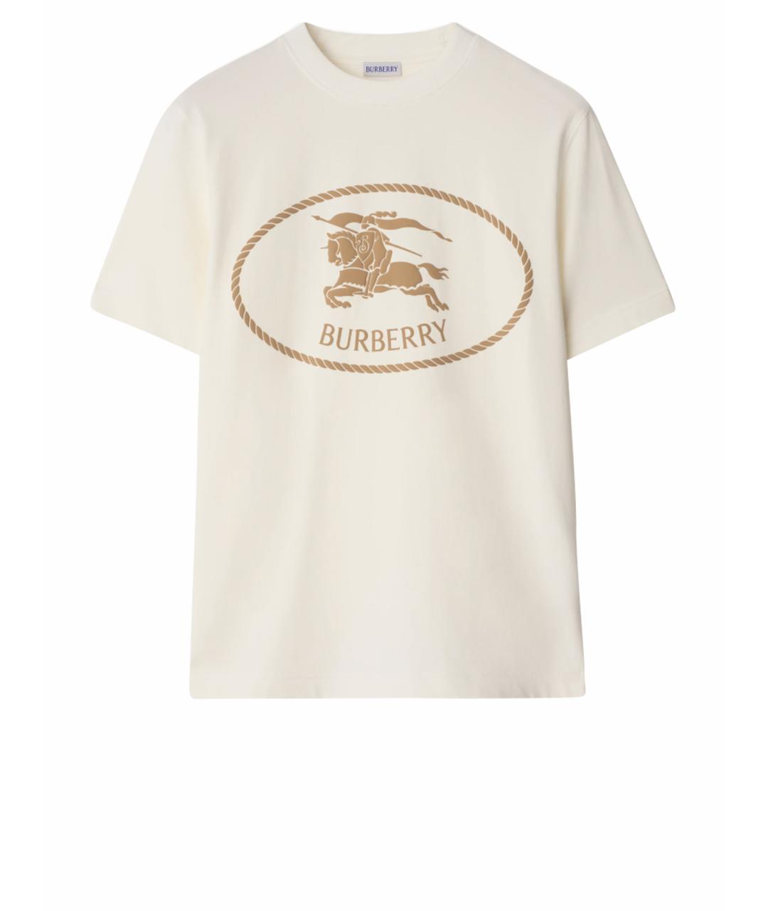 BURBERRY Белая хлопковая футболка, фото 1
