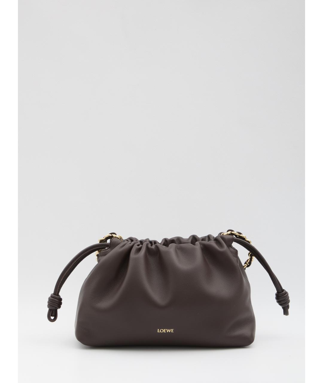 LOEWE Коричневая кожаная сумка через плечо, фото 5