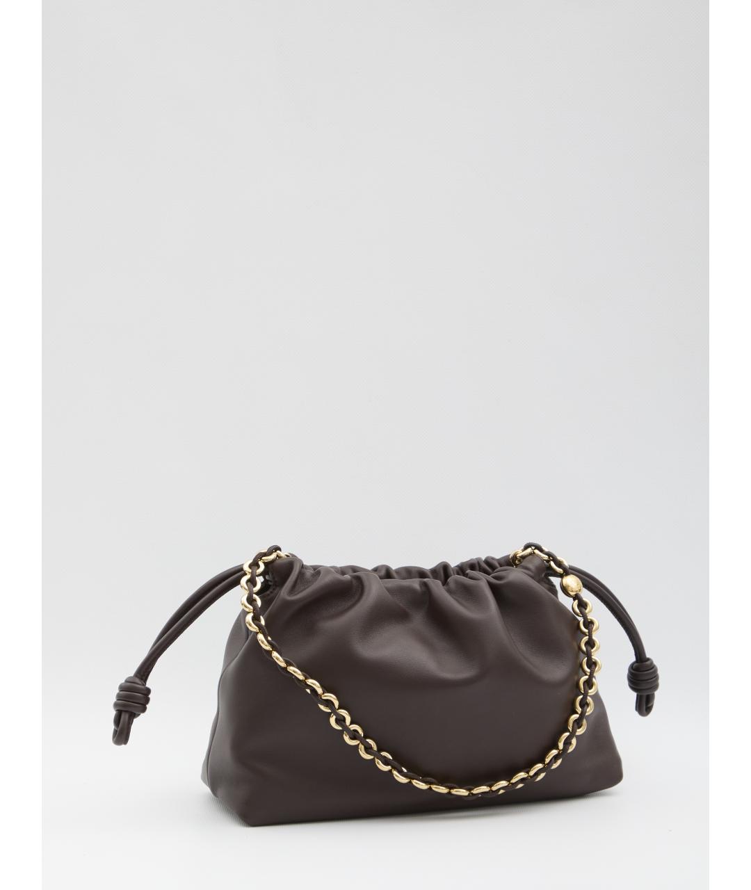 LOEWE Коричневая кожаная сумка через плечо, фото 2