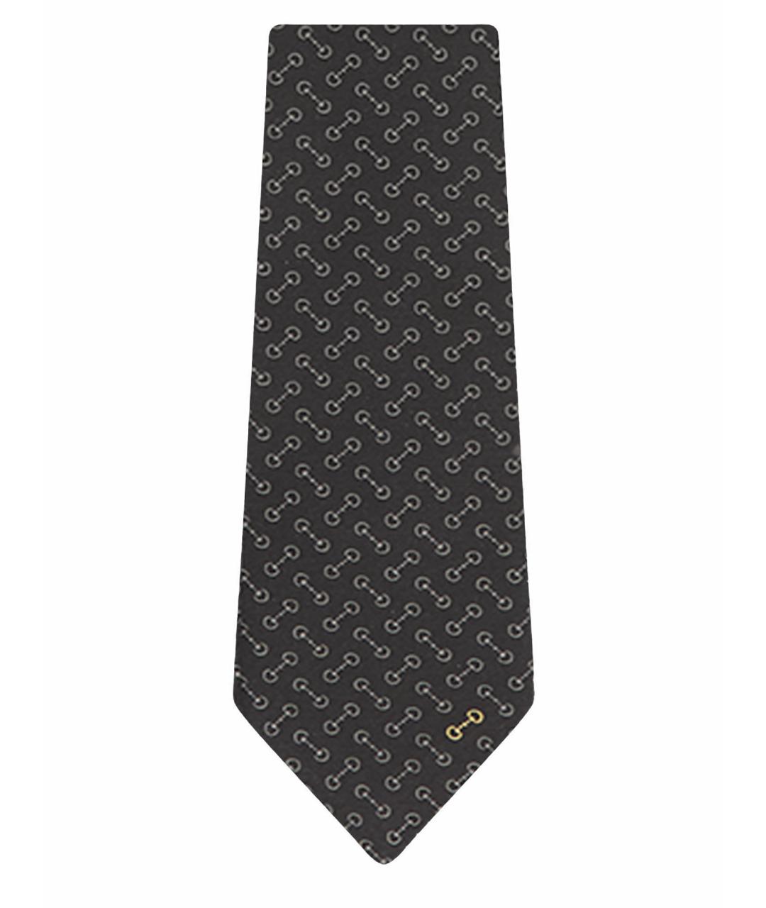 GUCCI Черный шелковый галстук, фото 1