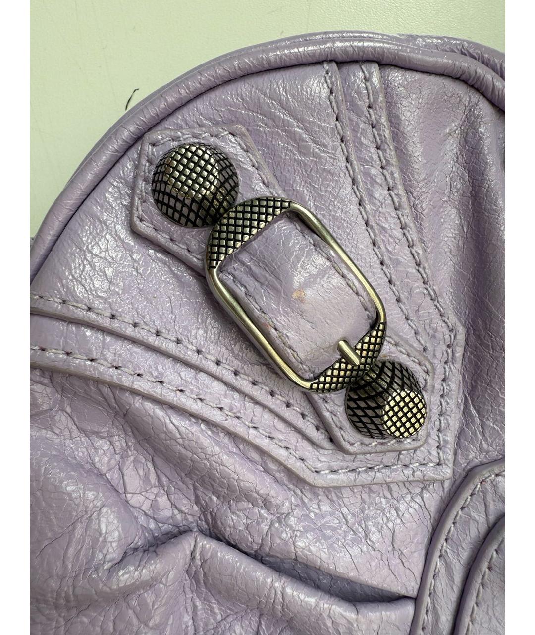 BALENCIAGA Фиолетовая кожаная сумка с короткими ручками, фото 5