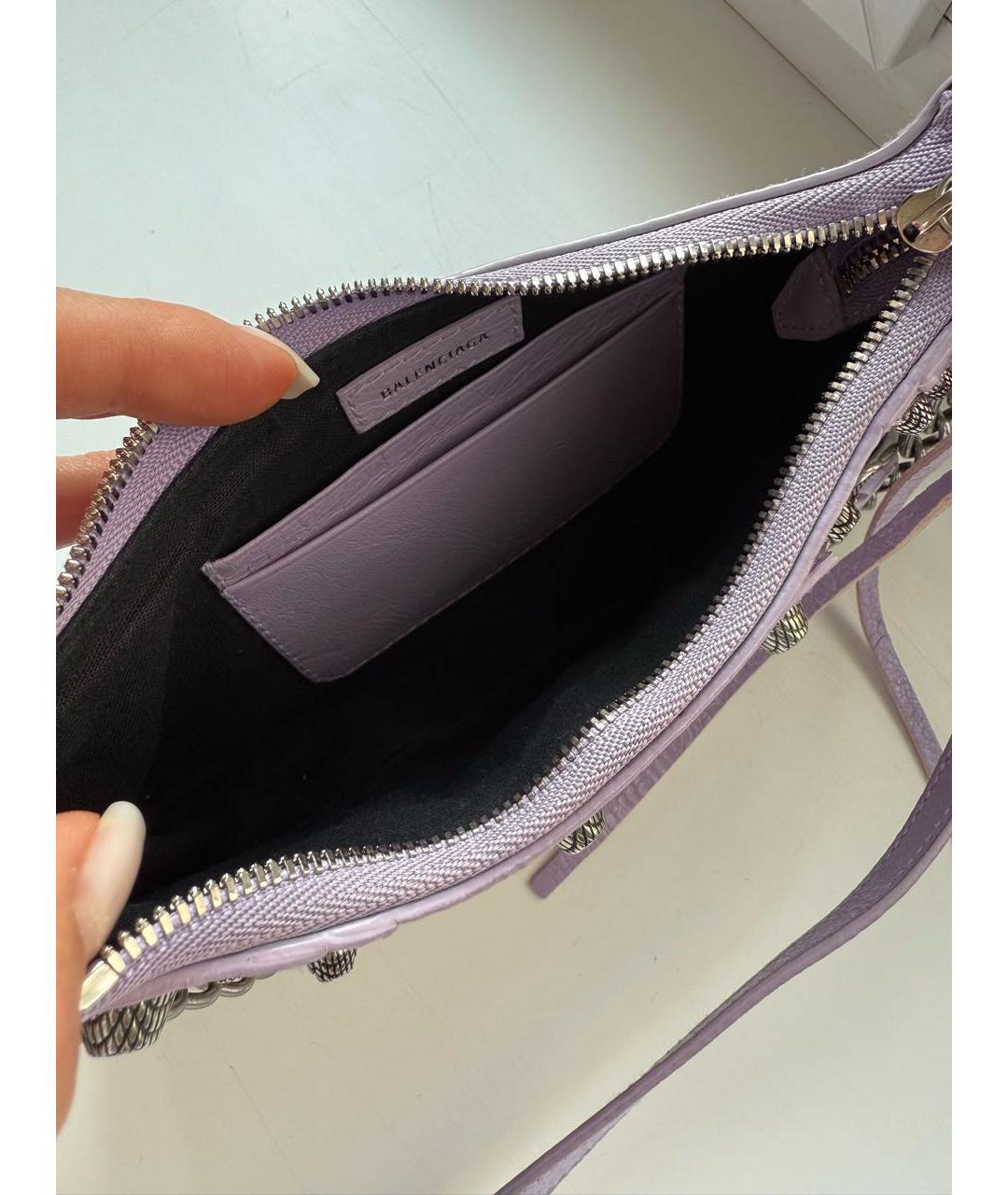 BALENCIAGA Фиолетовая кожаная сумка с короткими ручками, фото 4