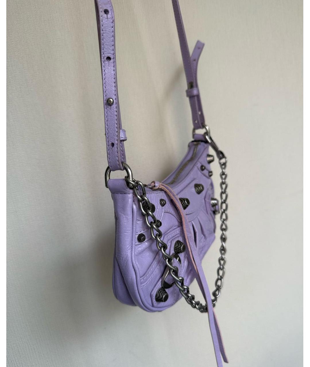 BALENCIAGA Фиолетовая кожаная сумка с короткими ручками, фото 2