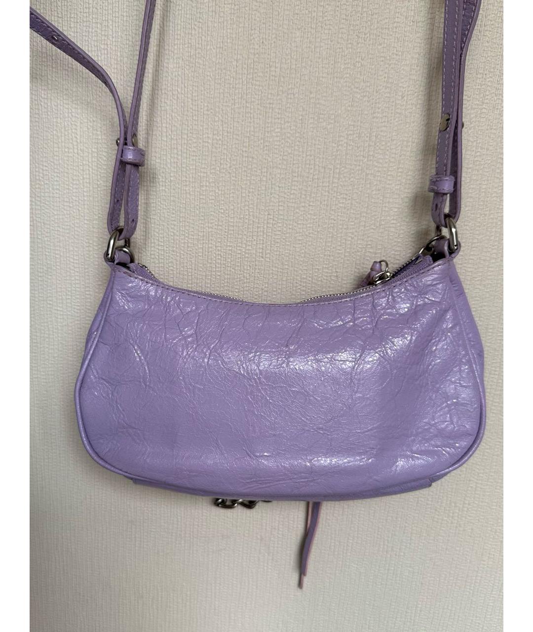BALENCIAGA Фиолетовая кожаная сумка с короткими ручками, фото 3